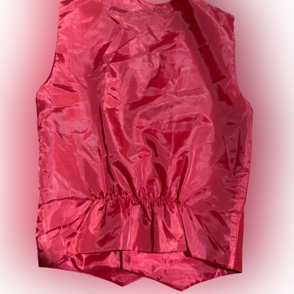 Boys Solid Red Polysilk Vest with Elastic back. Lito Size 8-10 youth - Picture 2 of 3